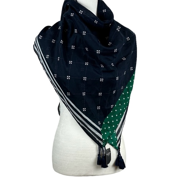 Abercrombie & Fitch Navy Polka Dot Scarf - Picture 2 of 7